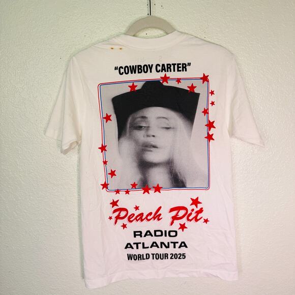 Beyonce Peach Pit Shirt Womens Small Radio Atlanta Cowboy Carter Tour Merch - Picture 1 of 12